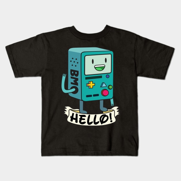 BMO Hello Kids T-Shirt by Plushism